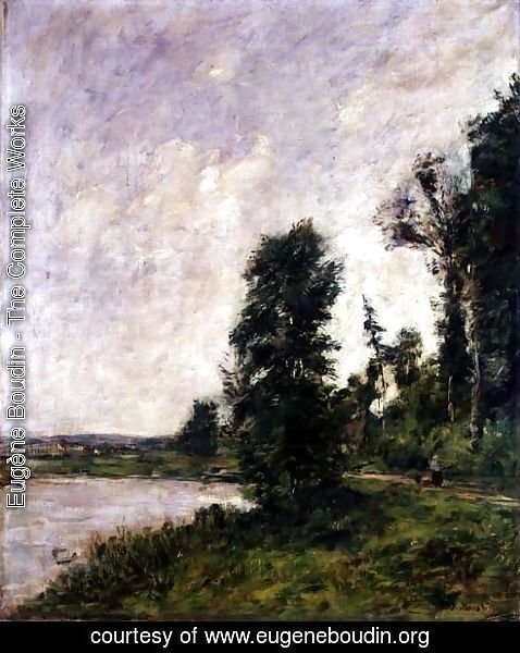 Eugène Boudin - Along the Touques, c.1890-91