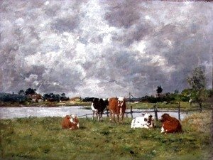 Cows in a Field under a Stormy Sky, 1877