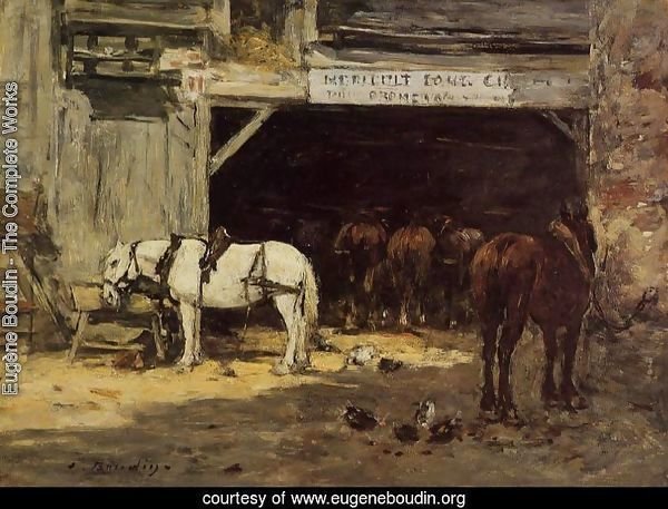 Horses for Hire in a Yard c.1885-90