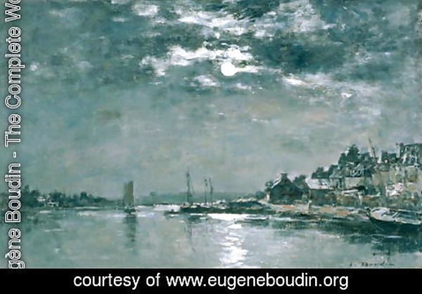 Eugène Boudin - Moonlit Seascape
