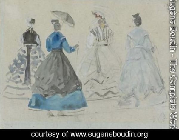 Eugène Boudin - Quatre Femmes a la Plage