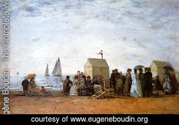 Eugène Boudin - The Beach at Trouville 1867