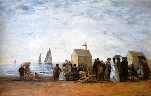 Eugène Boudin - The Beach at Trouville 1867