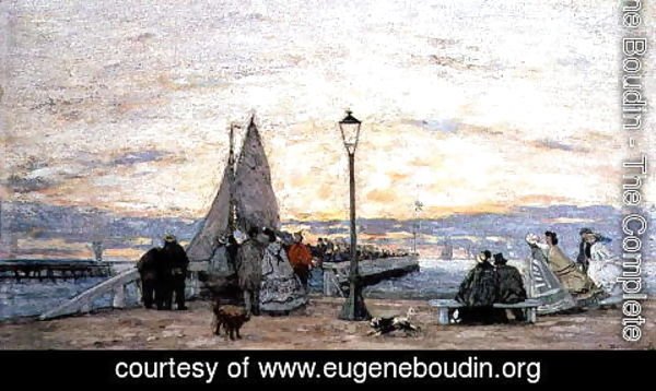 Eugène Boudin - The Jetty at Trouville- Sunset 1864