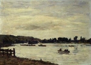 Eugène Boudin - The Seine near Rouen 1895