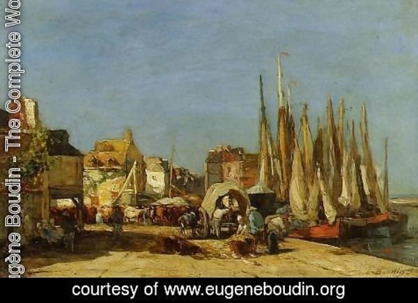 Eugène Boudin - Honfleur, the Quarantine Dock and the Cattle Market