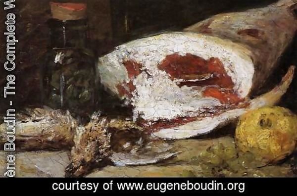 Eugène Boudin - Still Life with a Leg of Lamb