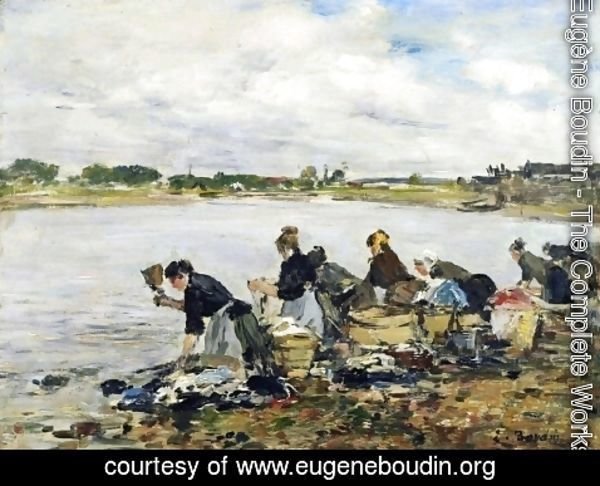 Eugène Boudin - Laundresses on the Banks of the Touques