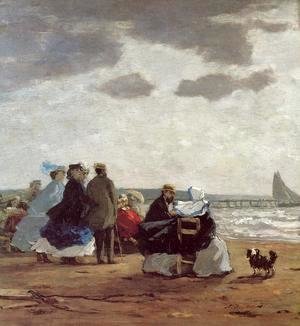 Eugène Boudin - On the Beach, Dieppe