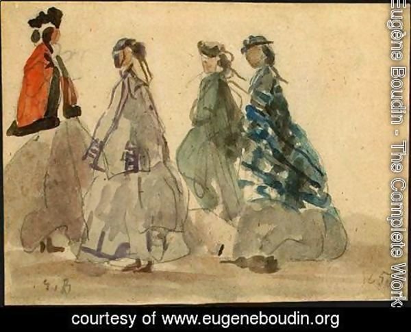 Eugène Boudin - Four Women at Trouville