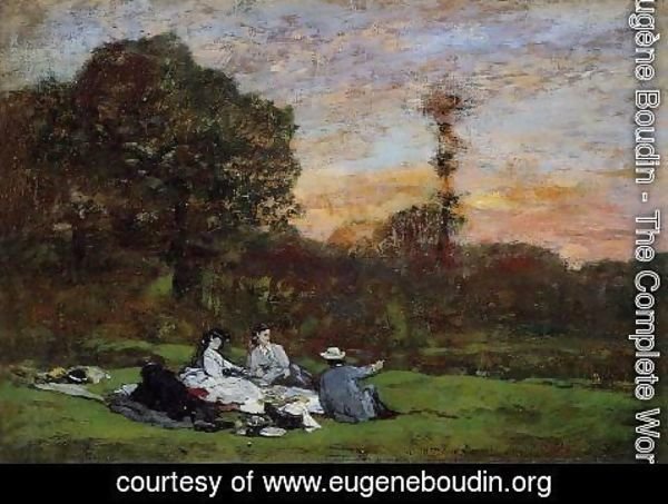 Eugène Boudin - Luncheon on the Grass, the Family of Eugene Manet