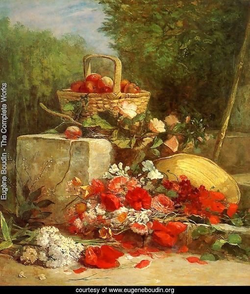 Flowers and Fruit in a Garden