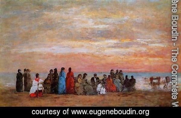 Eugène Boudin - Figures on the Beach at Trouville