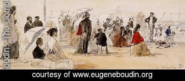 Eugène Boudin - Scene on the Beach