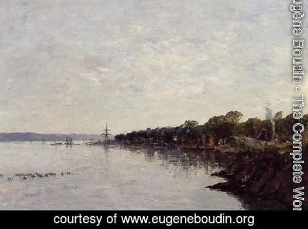 Eugène Boudin - Brest, the Banks of the Harbor
