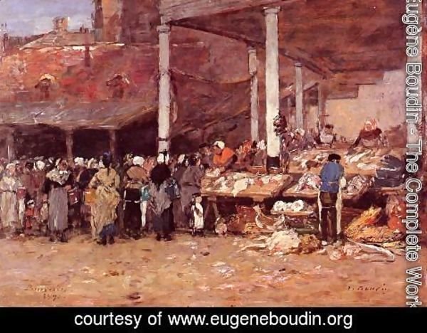 Eugène Boudin - Brussels - the Old Fish Market