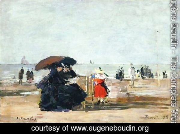 Eugène Boudin - Trouville, Beach Scene III