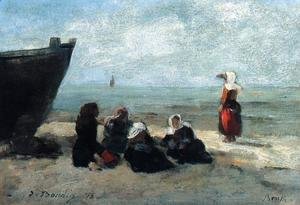 Eugène Boudin - Fisherwives Waiting for the Boats to Return