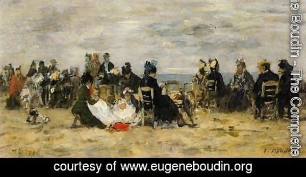 Eugène Boudin - Beach Scene, Trouville I