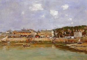 Eugène Boudin - The Port of Trouville, the Market Place and the Ferry