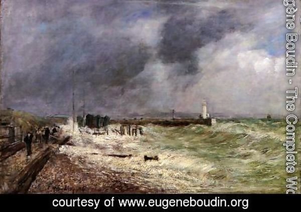 Eugène Boudin - Le Havre: A Gust of Wind at Frascati