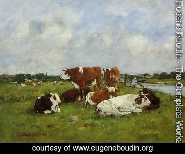 Eugène Boudin - Pasturage on the Banks of the Touques