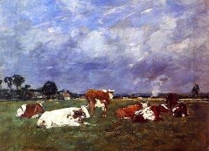 Eugène Boudin - Cows in the Pasture