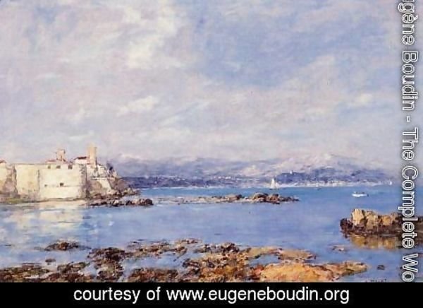 Eugène Boudin - The Rocks of l'Ilette and the Fortifications