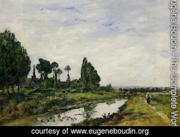 Eugène Boudin - Small Canal at Quilleboeuf