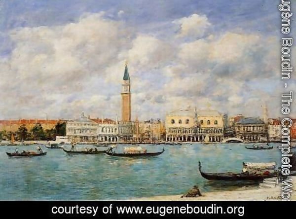 Eugène Boudin - Venice, the Campanile, View of Canal San Marco from San Giorgio