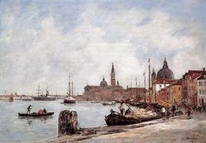 Eugène Boudin - Venice, the Dock of the Guidecca