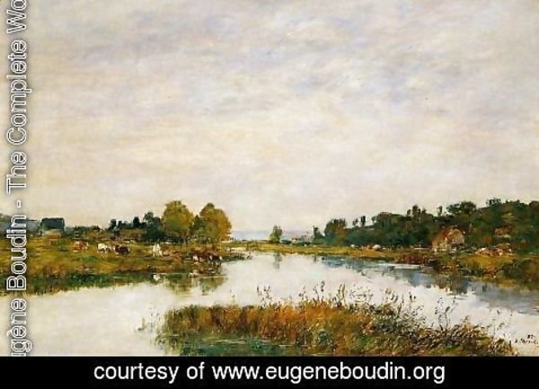 Eugène Boudin - The Still River at Deauville