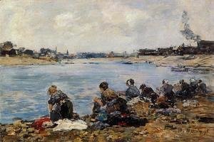 Eugène Boudin - Laundresses on the Banks of the Touques V