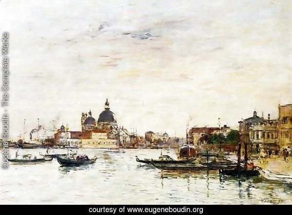 Venice, the Mole at the Entrance of the Grand Canal and the Salute