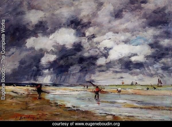 Shore at Low Tide, Rainy Weather, near Trouville