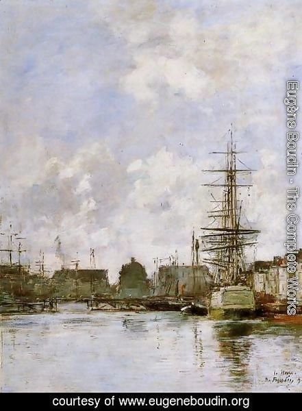 Eugène Boudin - Le Havre, Le Bassin du Commerce