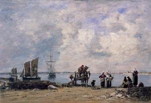 Eugène Boudin - Fishermen's Wives at the Seaside