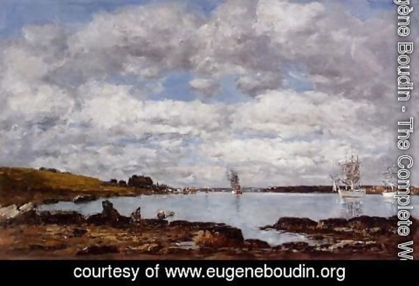 Eugène Boudin - Kerhorl, the Bay, Mouth of the River Landerneau