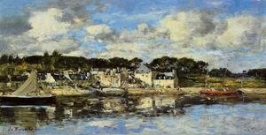 Eugène Boudin - Le Faou: The Village and the Port on the River