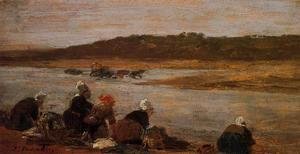 Eugène Boudin - Laundresses on the Banks of the Touques VIII