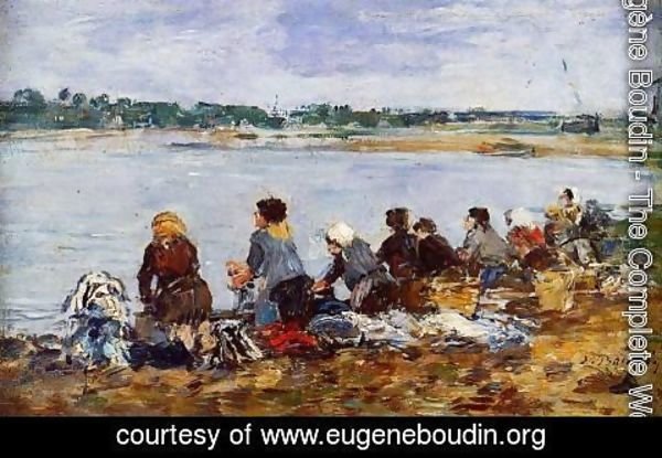 Eugène Boudin - Laundresses on the Banks of the Touques IX