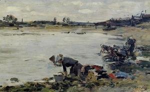Eugène Boudin - Laundresses on the Banks of the Touques XII
