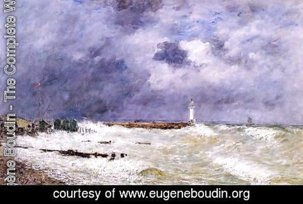 Eugène Boudin - Le Havre, Heavy Winds off of Frascati