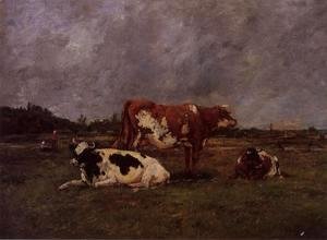 Eugène Boudin - Cows in Pasture