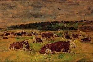 Eugène Boudin - Cows in the Pasture I