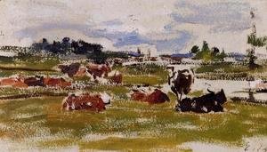Eugène Boudin - Cows in Pasture I
