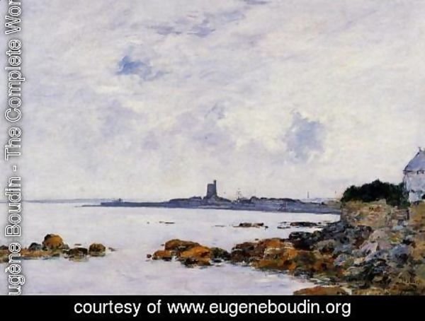 Eugène Boudin - Saint-Vaast-la-Houghe, the Rocks and the Fort
