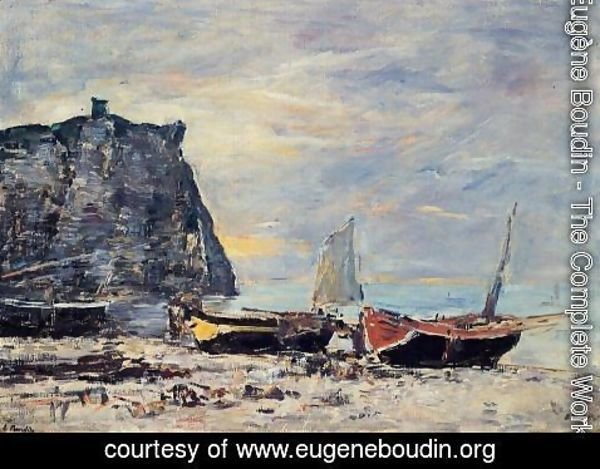 Eugène Boudin - Etretat, the Cliff of Aval