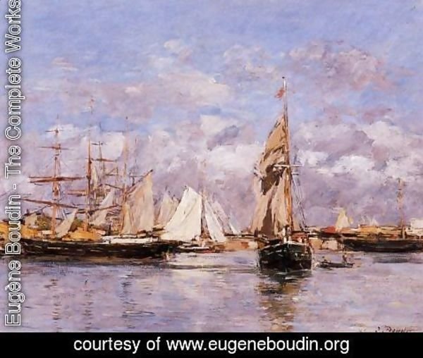 Eugène Boudin - The Port of Trouville, High Tide
