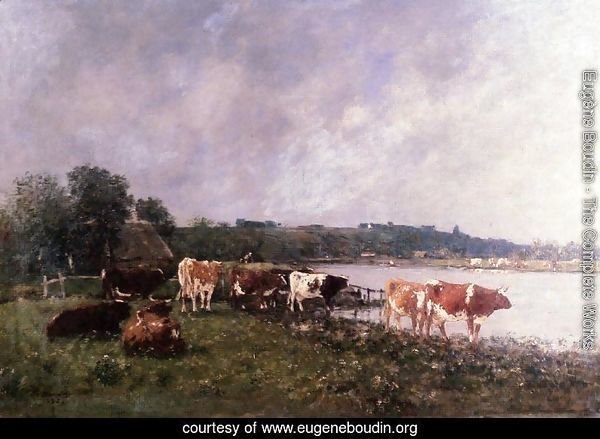 Cows on the Riverbanks of the Touques